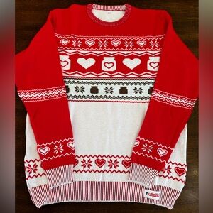 NEW, Nutella, Limited Edition, Holiday Sweater, Hearts, XL, Valentines Day, Red